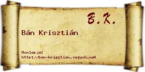 Bán Krisztián névjegykártya